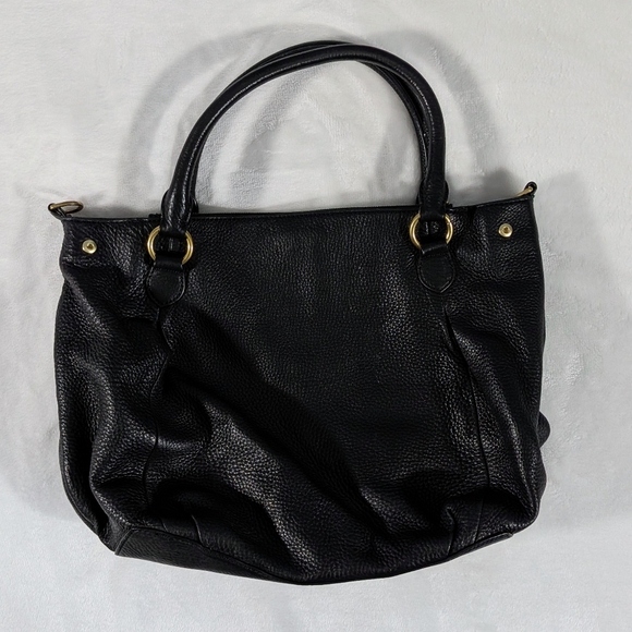 J Crew 100% Leather Black Brompton Convertible Crossbody Shoulder Tote Bag - Picture 6 of 16